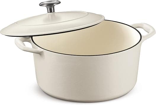 Tramontina Bestow Enameled Cast Iron Dutch Oven Pot with Lid, Round 5.5-quart, Matte White on Amazon.ae - Price Tracker