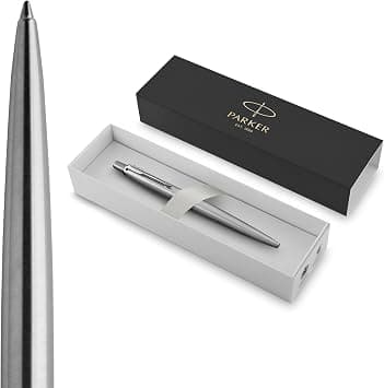 Parker 1953170 Jotter Ballpoint Pen, Stainless Steel With Chrome Trim, Medium Point Blue Ink, Gift Box 1 Count (Pack of 1) on Amazon - Best Deal Finder