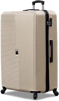 Hard Shell Horizo Vertic ABS Lightweight Luggage, Combination Lock Suitcase (GOLD, Checked-In-32-Inch) on Amazon - Best Deal Finder