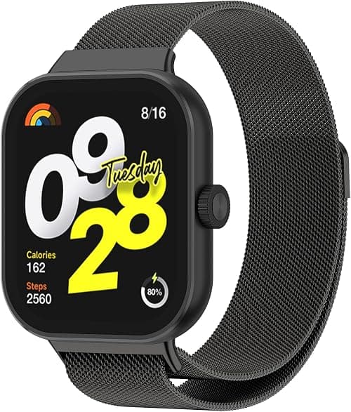 Metal Band for Xiaomi Redmi Watch 4/ XiaoMi Band 8 pro, Stainless Steel Wristband for Redmi Watch 4 Strap Women Men (Gun) on Amazon.sa - Price Tracker