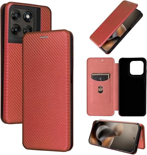 Compatible with Motorola Moto G67/G77 5G Flip Case, Carbon Fiber PU + TPU Hybrid Case Shockproof Wallet Case Cover with Strap,Kickstand (Red) on Amazon.ae - Price Tracker