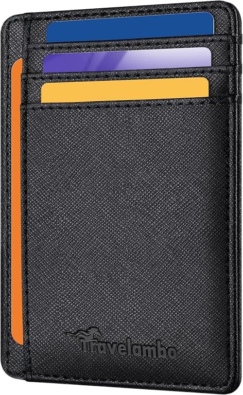 Travelambo Front Pocket Minimalist Leather Slim Wallet RFID Blocking Medium Size on Amazon.ae - Price Tracker