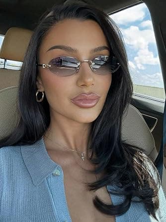 1 Piece of Stylish Rimless Sunglasses with Small Frame Metal Legs for Women, Suitable for Everyday Wear على Amazon.ae - متتبع الأسعار