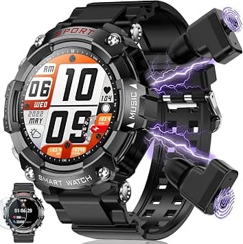 Smart Watch with Earbuds, 1.52-inch AMDLED Touch Screen, 8763EW Chip, Smartwatch for Answer/Make Call, Bluetooth Message Notification, Sleep Monitor Sports Smart Watch on Amazon.sa - Price Tracker