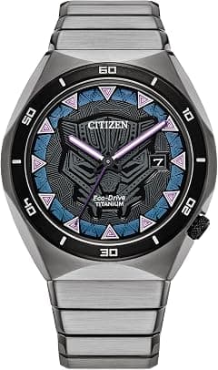 Citizen Men's Eco-Drive Marvel Black Panther Watch in Super Titanium, Black Panther Art Multi-Color Dial (Model: AW1668-50W) - Amazon.sa Price Tracker