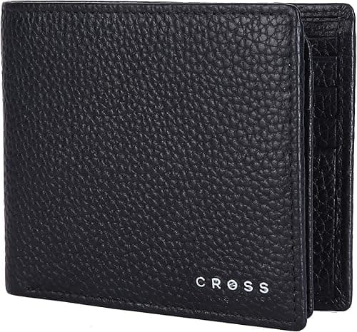 Cross Black Men's Wallet Stylish Genuine Leather Wallets for Men Latest Gents Purse with Card Holder Compartment (AC1288799_3-1) on Amazon.ae - Price Tracker