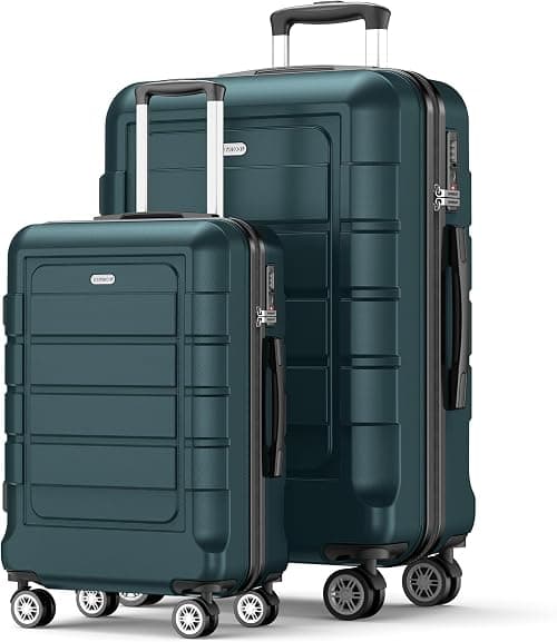 SHOWKOO Suitcase Hard Shell Expandable Durable PC+ABS Lightweight Travel Luggage High Capacity with Double Spinner Wheels and TSA Lock on Amazon.ae - Price Tracker