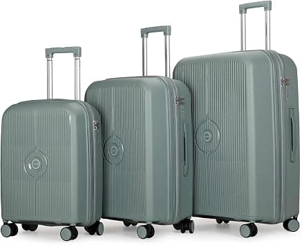Cabinpro Unisex Expandable PP Fashion Trolley Luggage Set Lightweight Hard Shell Spinner luggage with 360° Degree 4 Twin Wheel and Double Zippers CP003 (Set of 3, Army Green) on Amazon.ae - Price Tracker