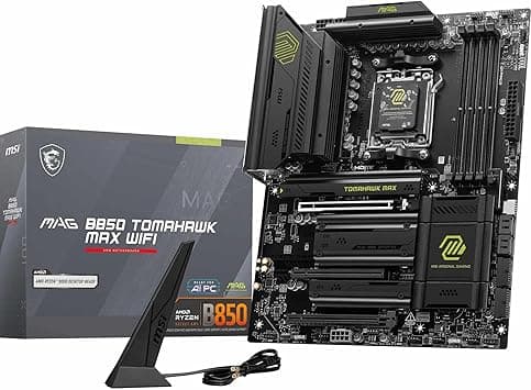 MSI MAG B850 TOMAHAWK MAX WIFI Motherboard, ATX - Supports AMD Ryzen 9000/8000 / 7000 Processors, AM5-80A SPS VRM, DDR5 Memory Boost 8400+ MT/s (OC), PCIe 5.0 x16, M.2 Gen5, Wi-Fi 7, 5G LAN on Amazon.ae - Price Tracker