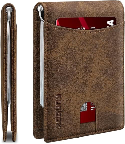 RUNBOX Top Layer Genuine Cowhide Leather Wallet for Men Slim Mens Wallet-Money Clip RFID Wallet-Gift Box, 1. on Amazon.ae - Price Tracker