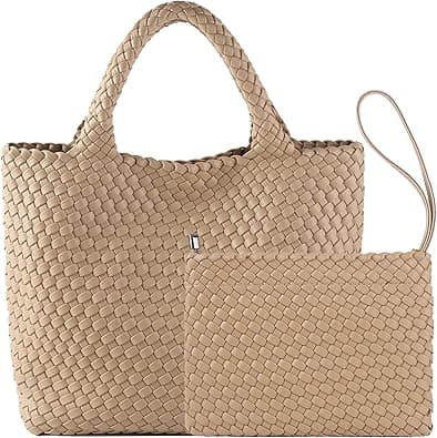 Fashion Woven Bag Shopper Bag Travel Handbags and Purses Women Tote Bag Large Capacity Shoulder Bags on Amazon.ae - Price Tracker
