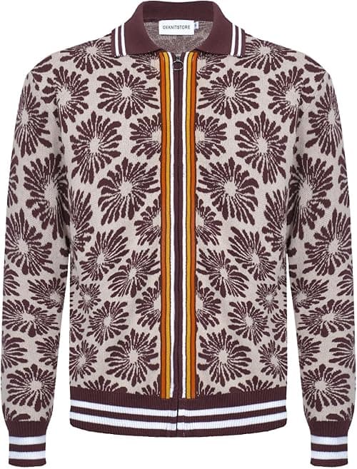 OXKNIT Men’s Knitted Vintage Polo Shirt, 1960s Mod Style Retro Polo Textures Shirt with Double Line Neck on Amazon.ae - Price Tracker