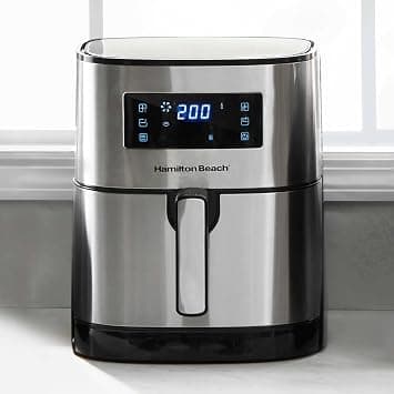 Hamilton Beach Digital Air Fryer 5.6 Liter with 8 Pre-sets for air fry, roast, bake, reheat Quick Easy Meals, 1700W, Easy to Clean Non-stick Basket with Crisper, 35075-ME - متتبع أسعار Amazon.sa