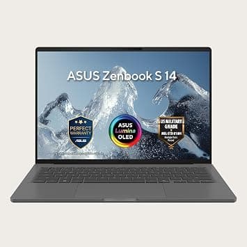 ASUS Zenbook A14 UX3407QA-QD526W Laptop | Snapdragon X X1-26-100 Processor | 16GB RAM | 512GB 4.0 SSD | 14" WUXGA OLED Display | Qualcomm Adreno Graphics | Windows 11 Home | Eng/Ar Keyboard | Gray على Amazon.ae - متتبع الأسعار