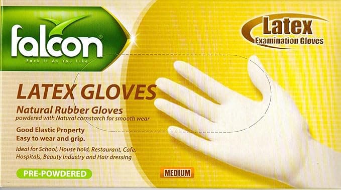 Falcon Latex Gloves 100pcs, White, M, SNHLPM on Amazon.ae - Price Tracker