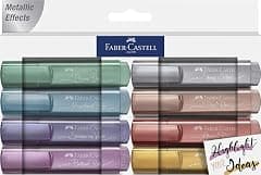 Faber-Castell Metallic Highlighter Set - Assortment of 8 Subtle Glitter Highlighter Markers - Note Taking and Journaling Supplies - Amazon.sa Price Tracker