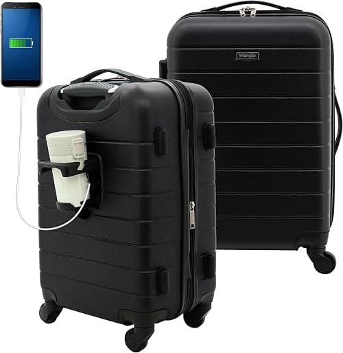Wrangler Smart Luggage Set with Cup Holder and USB Port on Amazon - Best Deal Finder