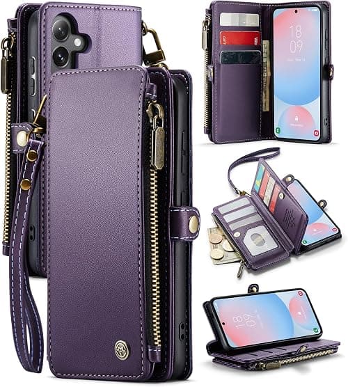 ELEPIK for Galaxy S25 Plus Case, S25 Plus Wallet Case with Card Holder, Kickstand, Wristlet for Women Men, Durable PU Leather Magnetic Wallet Phone Case for Samsung Galaxy S25 Plus, Fashion Purple على Amazon.ae - متتبع الأسعار