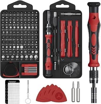 Anspect Upgraded Precision Screwdriver Set, 130 in 1 with 120 bits Magnetic Screwdriver Bit Kit, Multi-Function Stainless Steel Professional Kit for Phone, Laptop, PC, Glasses, Electronics (Red) on Amazon.ae - Price Tracker