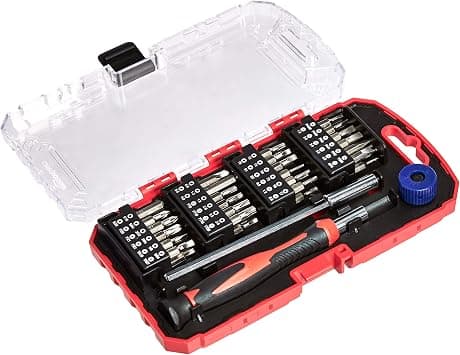 Amazon Basics 51-Piece Precision Screwdriver Bit Set, Black, Red, Silver on Amazon.ae - Price Tracker