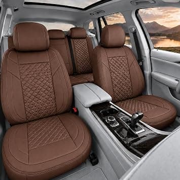 Luxury 5 Pcs PU Leather Cross Over (SUV Car) Car Seat Cover Full Set - Universal Fit, Waterproof Automotive Seat Protector, Breathable Anti-Slip Car Cushion Pad (SUV-Saffron) on Amazon.ae - Price Tracker