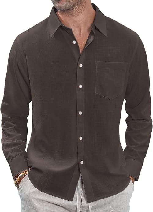 J.VER mens Mmcx-linen Shirt Button Down Shirt (pack of 1) on Amazon.ae - Price Tracker