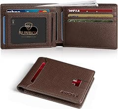Runbox Mens Slim Wallet with Money Clip RFID Blocking Front Pocket Bifold Minimalist Credit Card Holder for Men with Gift Box - متتبع أسعار Amazon.sa