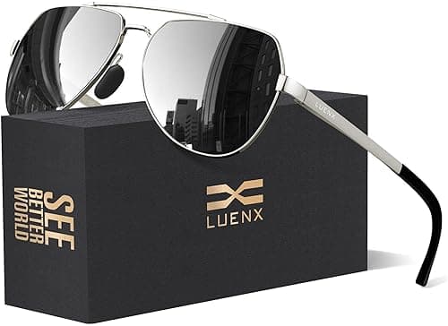 LUENX Aviator Sunglasses for Women Men Polarized Lens with Accessories - UV 400 Protection 60MM on Amazon.ae - Price Tracker