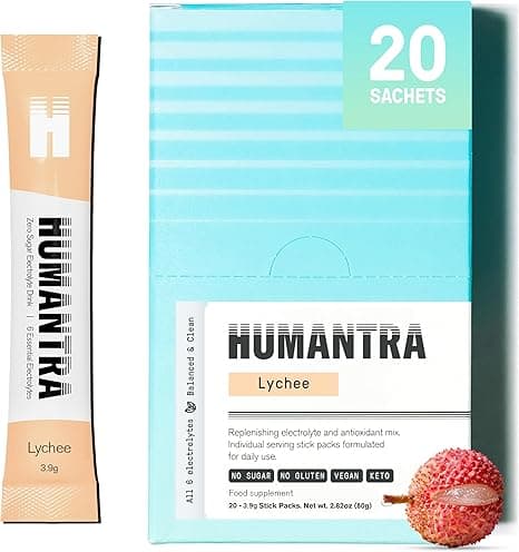 Humantra Electrolytes Powder - Lychee Flavor, 20ct - Powdered Hydration Sachets - Plant-Based Electrolyte Powder with 6 Electrolytes - Vegan, Sugar Free, Gluten Free on Amazon.ae - Price Tracker