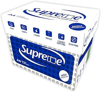 Dolphin® Supreme A4 Copy Paper, 80 GSM, Premium Multipurpose Printer Paper, 500 Sheets per Ream, Bundle of 5 Reams, Made in Thailand on Amazon.ae - Price Tracker