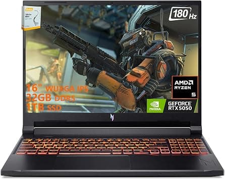 acer Nitro V 16 AI Gaming Laptop | 16" WUXGA IPS 180Hz | AMD 6-Core Ryzen 5 240 | 32GB DDR5 1TB SSD | GeForce RTX 5050 8GB DLSS4 (Up to 440 AI Tops) | Backlit Keyboard Win11 w/DLCA Accessory on Amazon.ae - Price Tracker