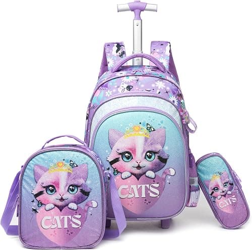 Meetbelify Bowknot Rolling Backpack for Gilrs Backpacks with Wheels Kids Wheeled Suitcase Luggage على Amazon.ae - متتبع الأسعار