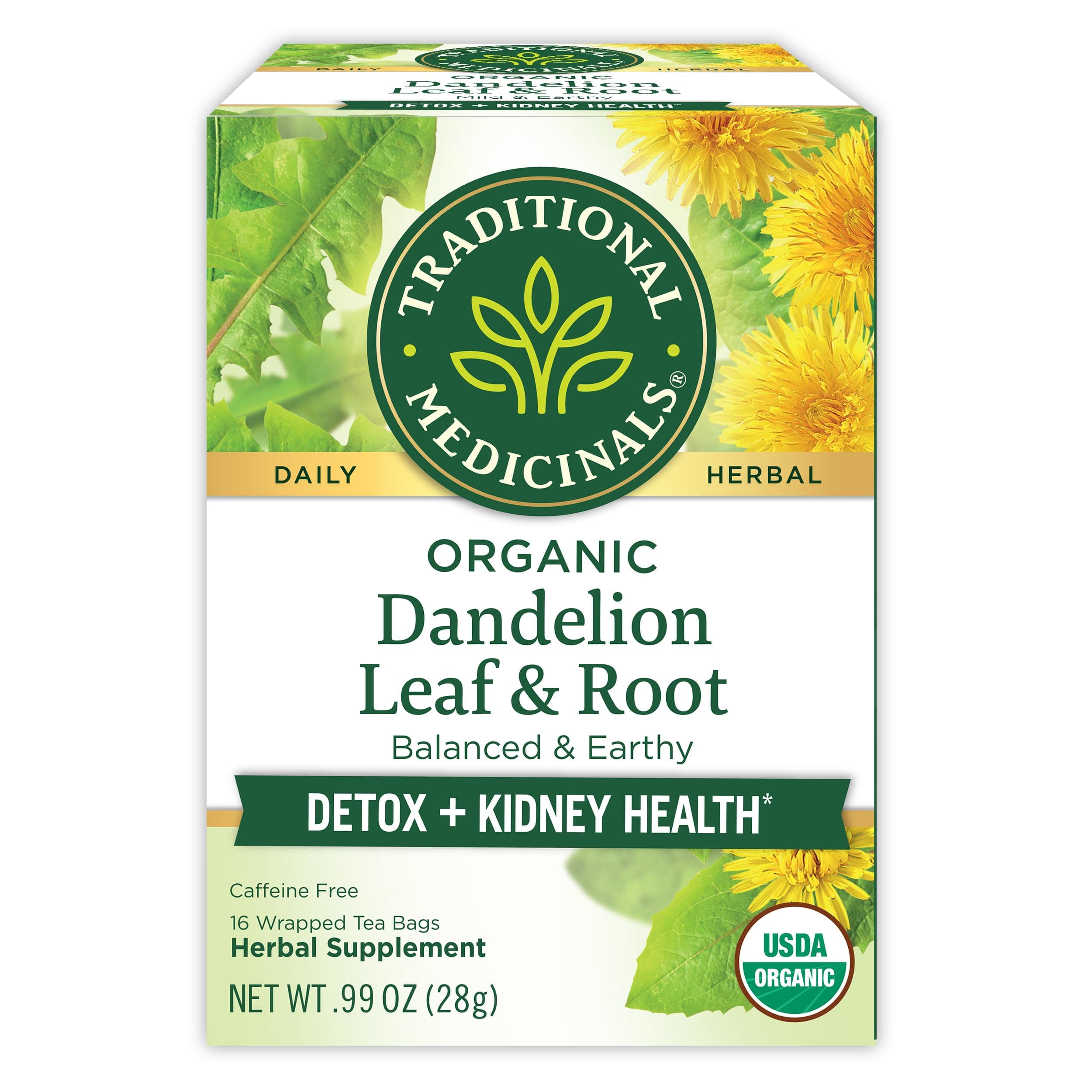 Traditional Medicinals Organic Dandelion Leaf & Root Tea Bag | To Detox & Supports Healthy Digestion | Caffeine Free | Herbal Supplement | 16 Tea Bags (Pack of 1) on Amazon.ae - Price Tracker