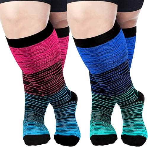 4 Pairs Copper Compression Socks for Women & Men Circulation 15-20 mmHg - Best Support for Nurses, Running على Amazon.ae - متتبع الأسعار