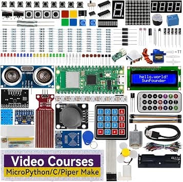 SunFounder Ultimate Starter Kit for Raspberry Pi Pico W with Video Courses, 450+ Items, 117 Projects, MicroPython, Piper Make and C/C++ (Compatible with Arduino IDE), Suitable for Beginners Age 8+ on Amazon.ae - Price Tracker