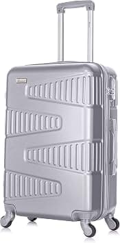 Senator ABS Durable Hard Shell Unisex Suitcase Modern Fashion Travel Case Checked Luggage Trolley with 4 Single Quite Spinner wheels KH1075 (Checked Luggage 24-Inch, Silver White) on Amazon - Best Deal Finder