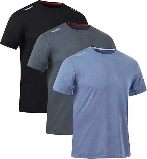 Zoofly Mens Tshirt 3 Pack Gym Workout T Shirts Quick Dry Sports T-Shirt Crew Neck Short Sleeve Athletic T Shirt on Amazon - Best Deal Finder