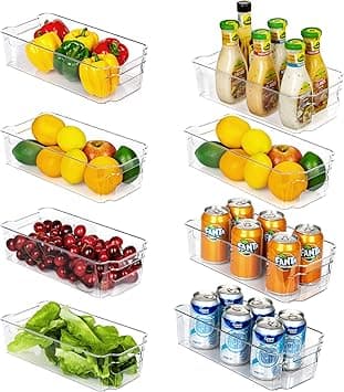 Vtopmart 8 PCS Clear Stackable Pantry Organizers and Storage Bins, Plastic Containers Boxes for Shelves Cupboard, Fridge, Kitchen, BPA Free on Amazon.ae - Price Tracker