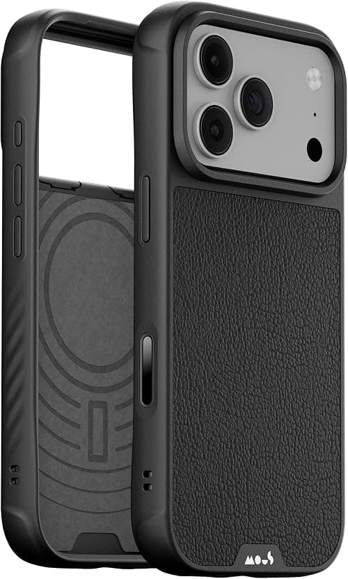 Mous for iPhone 18 Pro Case, Compatible with MagSafe, Limitless Black Leather Cover على Amazon.ae - متتبع الأسعار