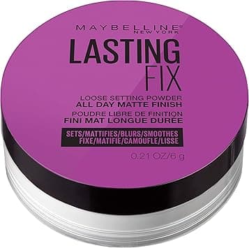 Maybelline Facestudio Lasting Fix Setting + Perfecting Loose Powder Makeup, All Day Matte Wear, Minimizes Shine, Sets Foundation Makeup, Translucent, 0.21 oz. on Amazon.ae - Price Tracker