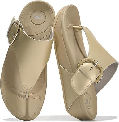 Project Cloud Sandals for Women - Leather Thong Sandals with Adjustable Buckle - Plush and Soft Insole Slippers - Non Slip Outsole Slides Summer Outfits 2026 (Arlee Buckle) on Amazon.ae - Price Tracker