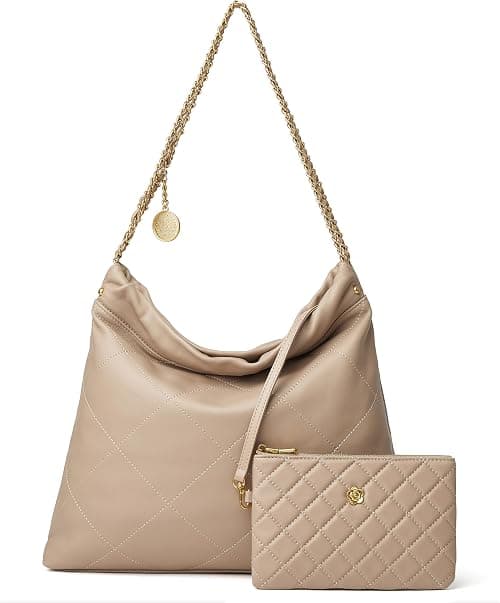Quilted Leather Tote Bag for Women Large Shoulder Handbags Travel Work Purse on Amazon.ae - Price Tracker