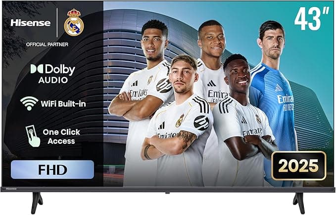 Hisense 43 inch Smart TV UHD 4K E6N-Dolby Vision,Game Mode Plus,Smooth Motion with MEMC,AI Sports Mode,Voice Control,Share to TV,Youtube,Netflix,Disney+,Shahid and Anghami,43E6N on Amazon.ae - Price Tracker