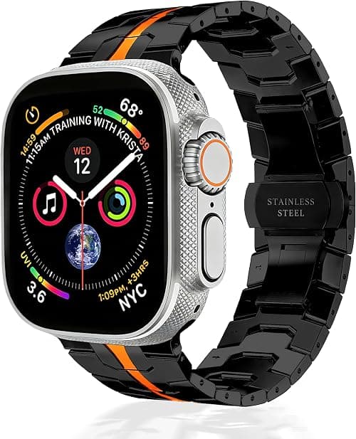 Stainless Steel Smartwatch Bands Compatible with Apple Watch Bands 38mm 40mm 41mm 42mm for Women Men,Suitable for iWatch Series 11 10 987654321 and SE/SE2/SE3 on Amazon.ae - Price Tracker
