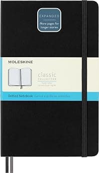 Moleskine Classic Expanded Notebook, Hard Cover, Large (5" X 8.25") Dotted, Black, 400 Pages - متتبع أسعار Amazon.sa