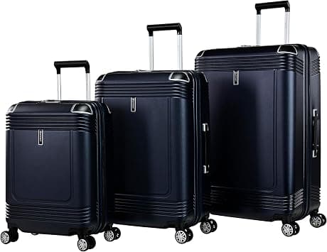 Eminent Hard Shell Suitcase Makrolon Fashion Trolley Luggage Set with TSA Approved Combination Lock and 4 Quite 360° double spinner wheels, KK10 (Set of 3, Night Blue) on Amazon - Best Deal Finder