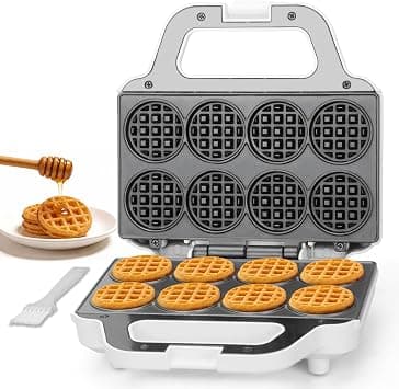 SugarWhisk Mini Waffle Maker Machine, Tiny Waffle Bites Iron for Kids, Bake 8x2'' Tiny Waffle Bites, Small Waffle Maker, Compact & Easy Use, Non Stick Surface, Recipe Included, White on Amazon - Best Deal Finder