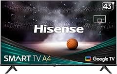 Hisense 43-Inch Class A4 Series FHD 1080p Google Smart TV (43A4K) - DTS Virtual: X, Game & Sports Modes, Chromecast Built-in, Alexa Compatibility - متتبع أسعار Amazon.sa
