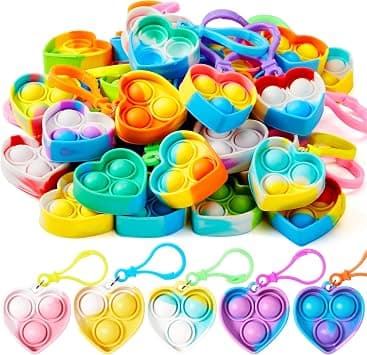 JOYIN Heart Pop Fidget Keychain 30 Pack Pop Fidget Toys Bulk Party Favors for Kids 4-8,8-12 Years, Valentines Goodie Bags Stuffers Back to School Gifts for Students Classroom Prizes Sensory Toys on Amazon.ae - Price Tracker