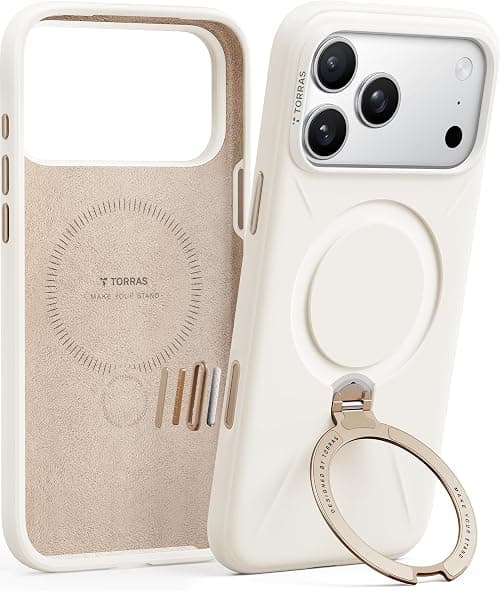 TORRAS Ostand Q3 Silicone for iPhone 17 Pro Max Case, Fit for MagSafe, 360 Spin Stand, Soft Liquid Silicone Cozy Grip, Camera Control, Protective Case for iPhone 17 Pro Max for Women, Ivory Gold on Amazon.ae - Price Tracker